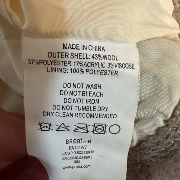 Prana Lisina wool pea coat size small pink faux fur collar - Picture 8 of 11